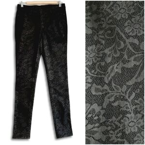 VERO MODA Wonder Floral Lace Print Skinny Jeans Slim Long Leg Pants Black Sz 29